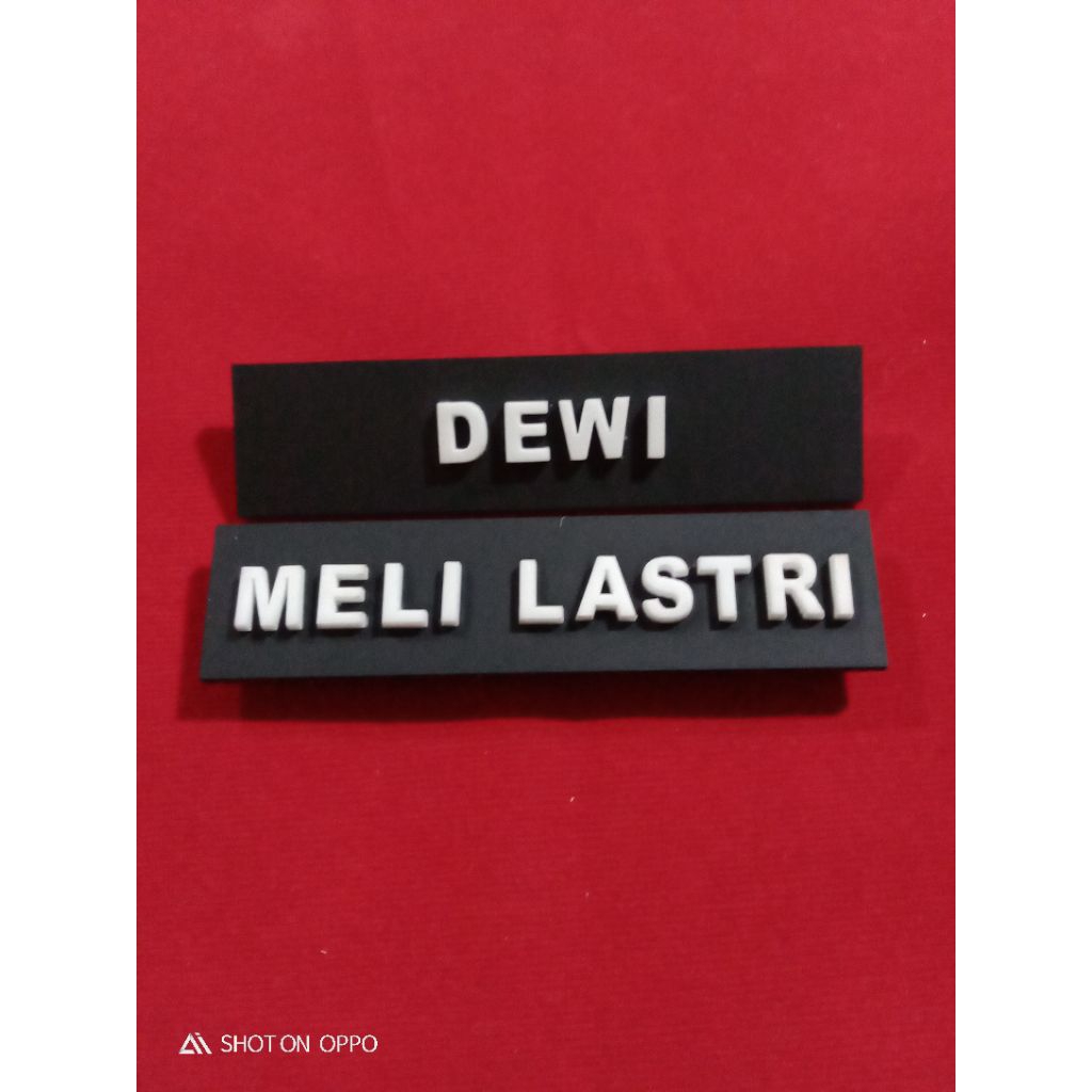 

nametag | papan nama custom teks timbul ekslusif dan elegan
