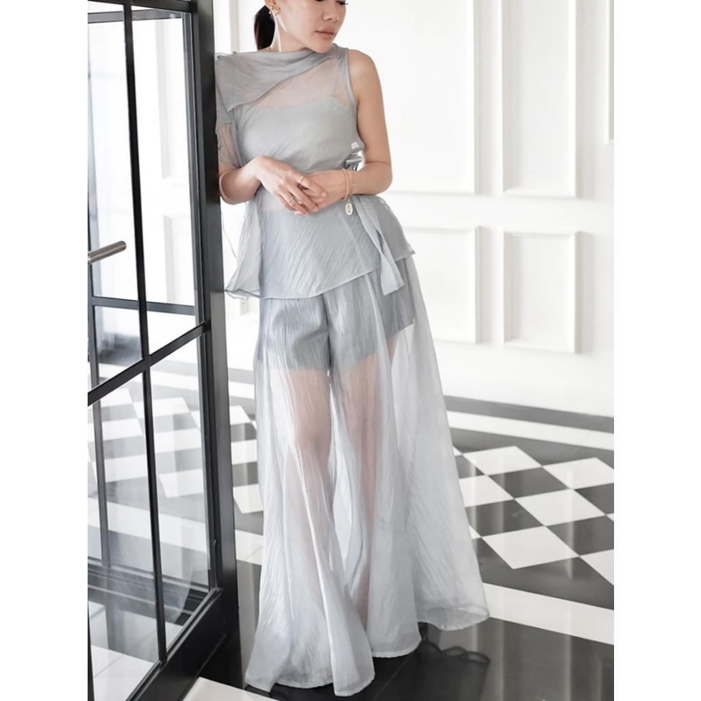 Classique Flare Pants Chiffon Organdi