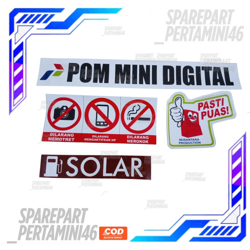 Stiker Set 1 Nozzle Pom Mini Digital Solar Pertamini..