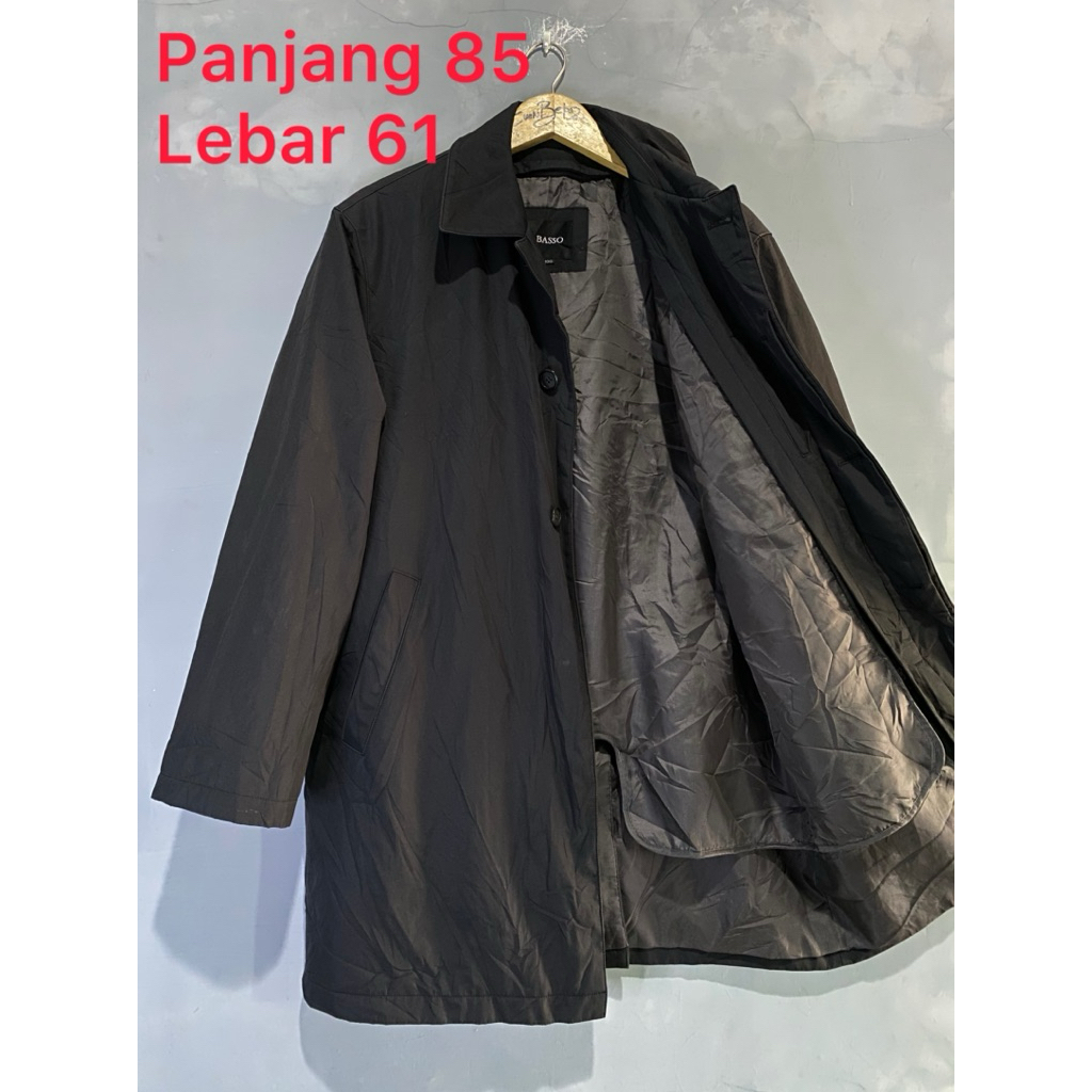 long coat mantel jubah pria panjang second