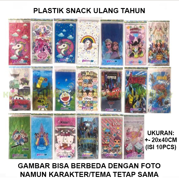 

Plastik Snack Ulang Tahun Birthday Treat Plastic Bag OPP PP Jajan Bingkisan Bungkusan