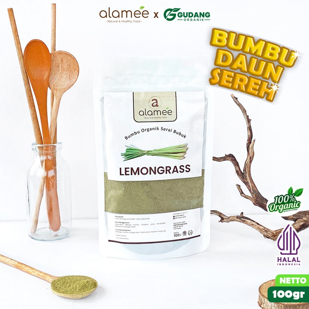 

alamee bumbu organik sereh 100 gram adalah bumbu serbaguna dengan rasa lemon segar yang kaya nutrisi