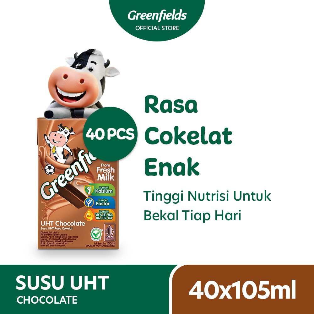 

wadistroalip [LEBIH HEMAT] Susu Greenfields UHT Chocolate 105 mL x 1 Karton