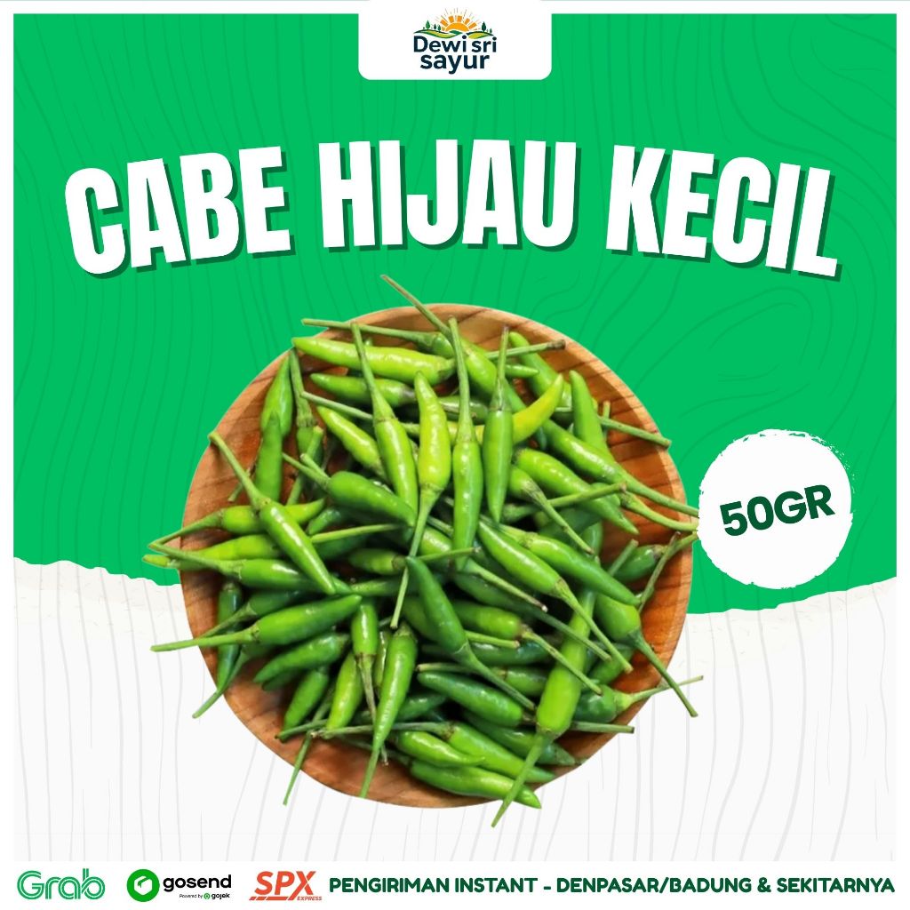

Cabe Hijau Kecil / Acar 50gr – Dewi Sri Sayur