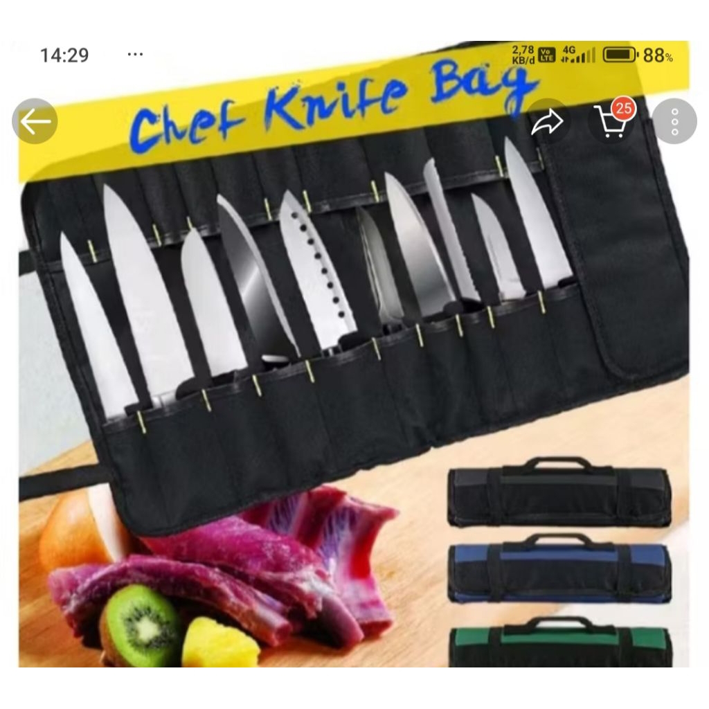 TAS PISAU DAPUR-TAS GULUNG PISAU DAPUR ISI 20 SLOT