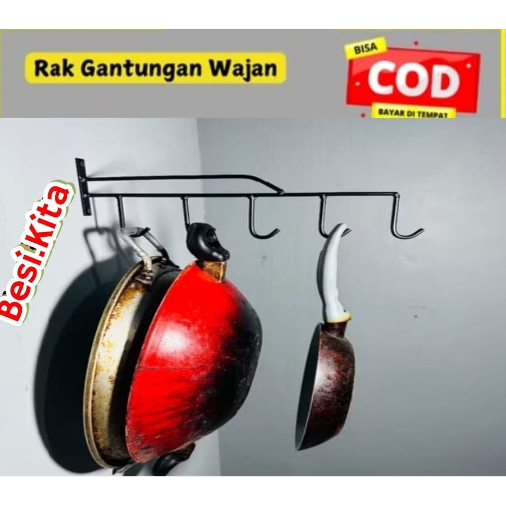 Gantungan Wajan Panci dapur/Rak gantungan Wajan tembokTerlaris