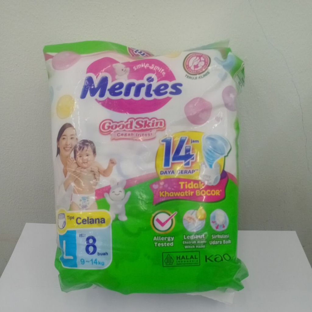 PAMPERS MERRIES PANTS GOOD SKIN L 8S