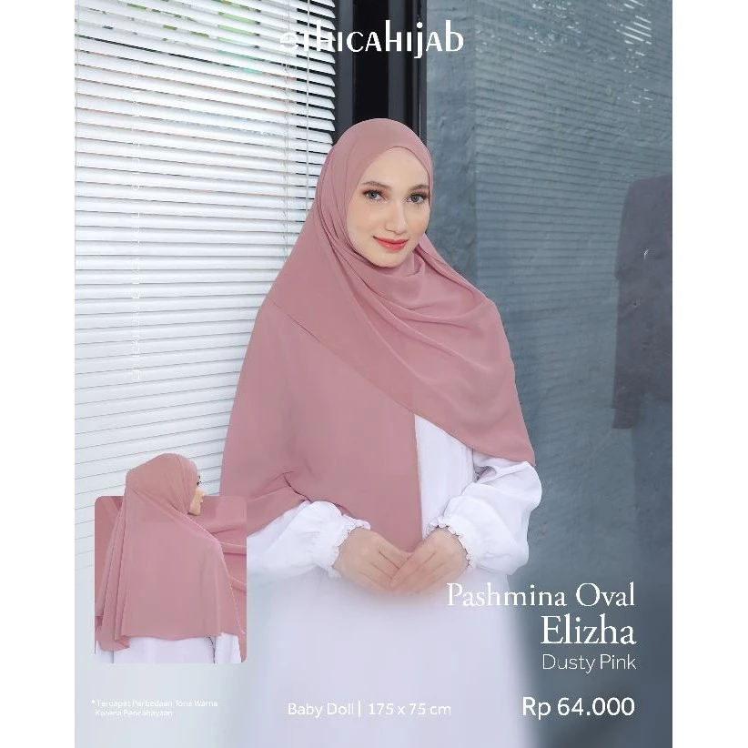 ETHICA HIJAB PASHMINA OVAL ELIZHA BAHAN BABY DOLL KERUDUNG PASMINA POLOS PREMIUM PASHMINA VOAL