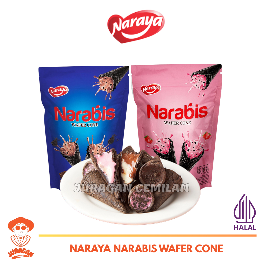 

Naraya Narabis Wafer Cone Cream Chocolate & Strawberry - Halal 80gr