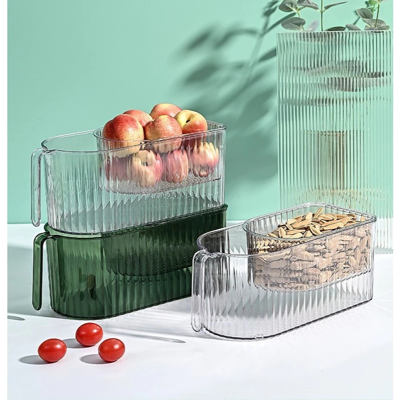 Kotak Penyimpanan Makanan Di Kulkas Model Akrilik/Storage Box Transparan Untuk Sayur Buah