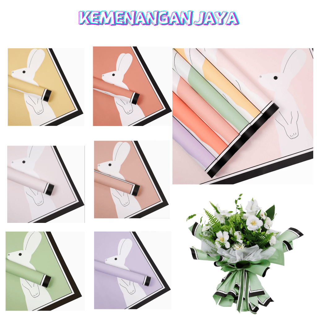 

Kertas Buket Bunga Motif Kelinci Flower Wrapping Paper Cellophane KB108