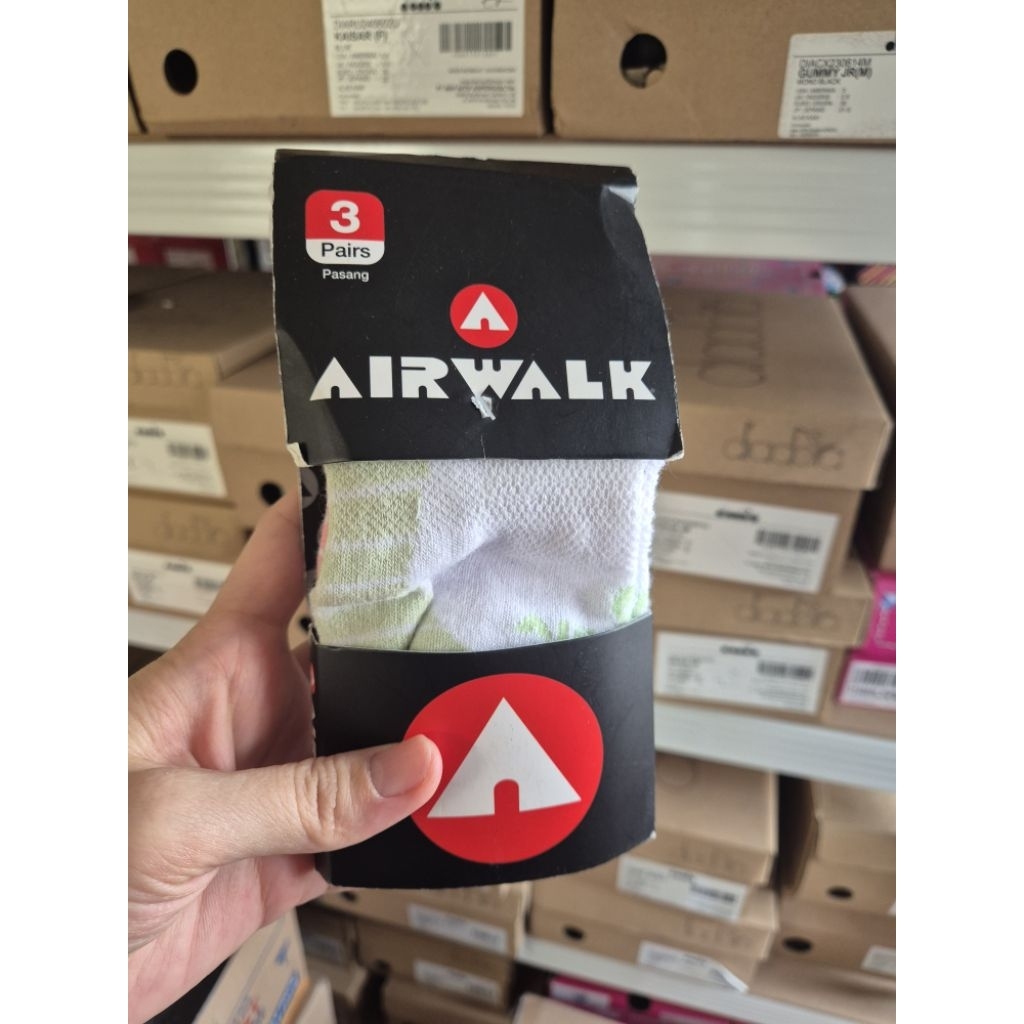 Airwalk Kaos Kaki Anak Perempuan |Girls Kids Ankle Socks Airwalk Original | 3 Pasang