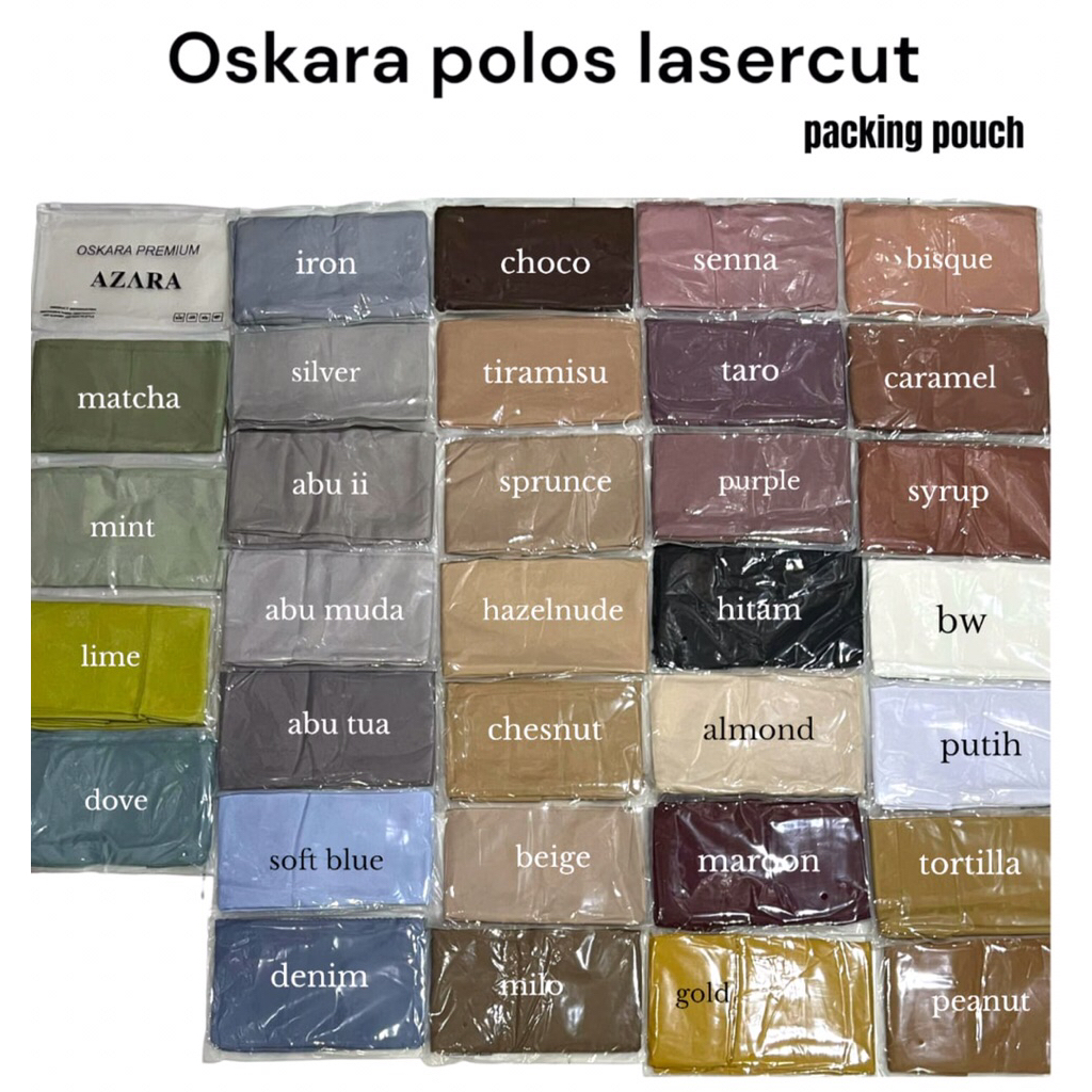 [Grosir 10pcs]Hijab Azara Oskara Laser Cut Jilbab Segi Empat Jilbab Polos Terlaris Termurah