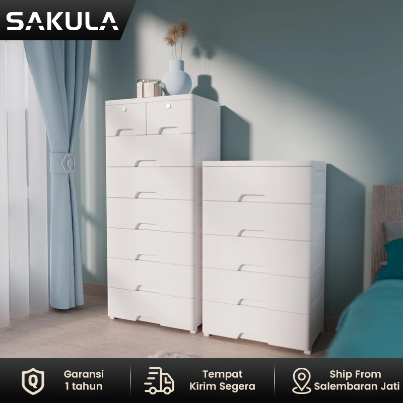 Sakula Loker Plastik Lemari Plastik Lemari Pakaian Laci Plastik Kabinet Drawer Storage Cabinet [ Gar