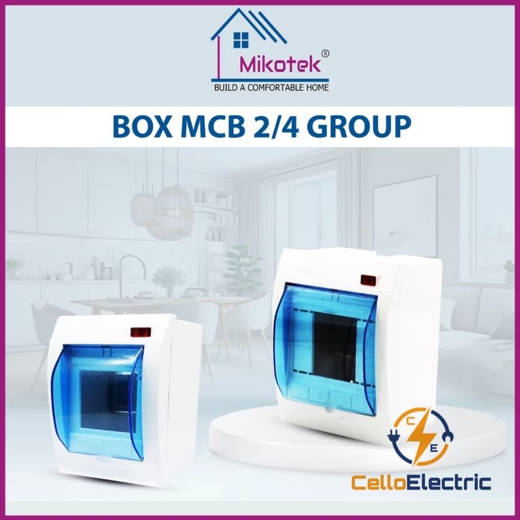 Box MCB 2 Group + Led Mikotek - Visero - Fuse Box 2 Group + Tutup MT7702