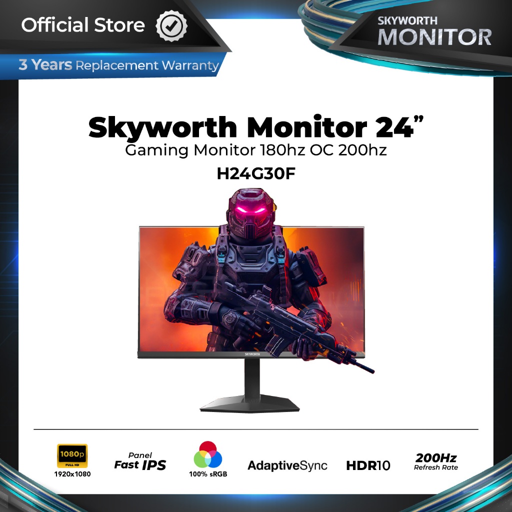 Skyworth Monitor 24 Inch 180HZ OC 200HZ H24G30F