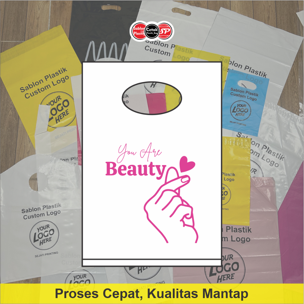 

(Isi 50Pcs Size 15 x 22) Kantong Plastik Motif You Are Beauty, Platik Skincare / Kosmetik / Pomade