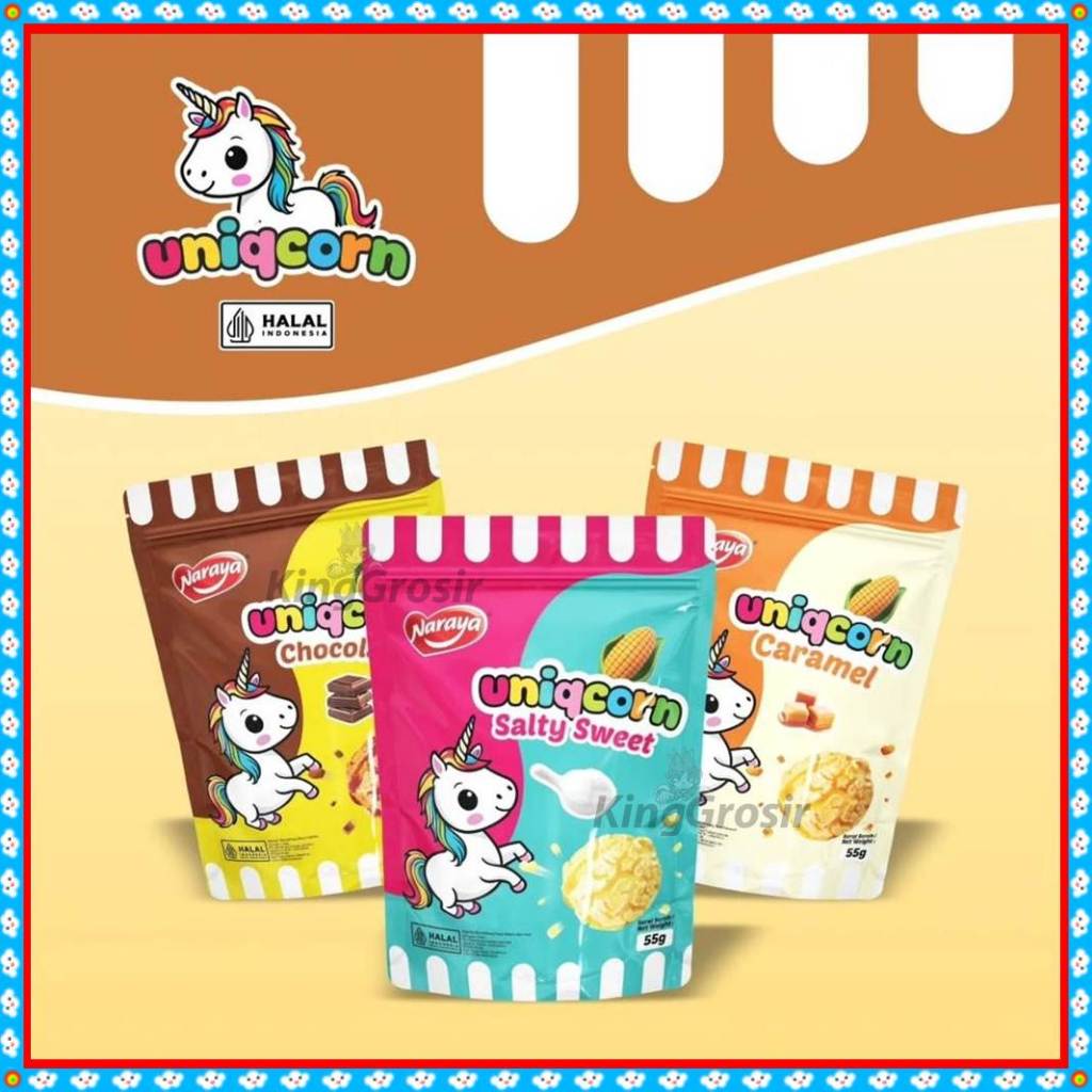 

Naraya Uniqcorn Popcorn Kemasan 55gr / Camilan Popcorn Jagung