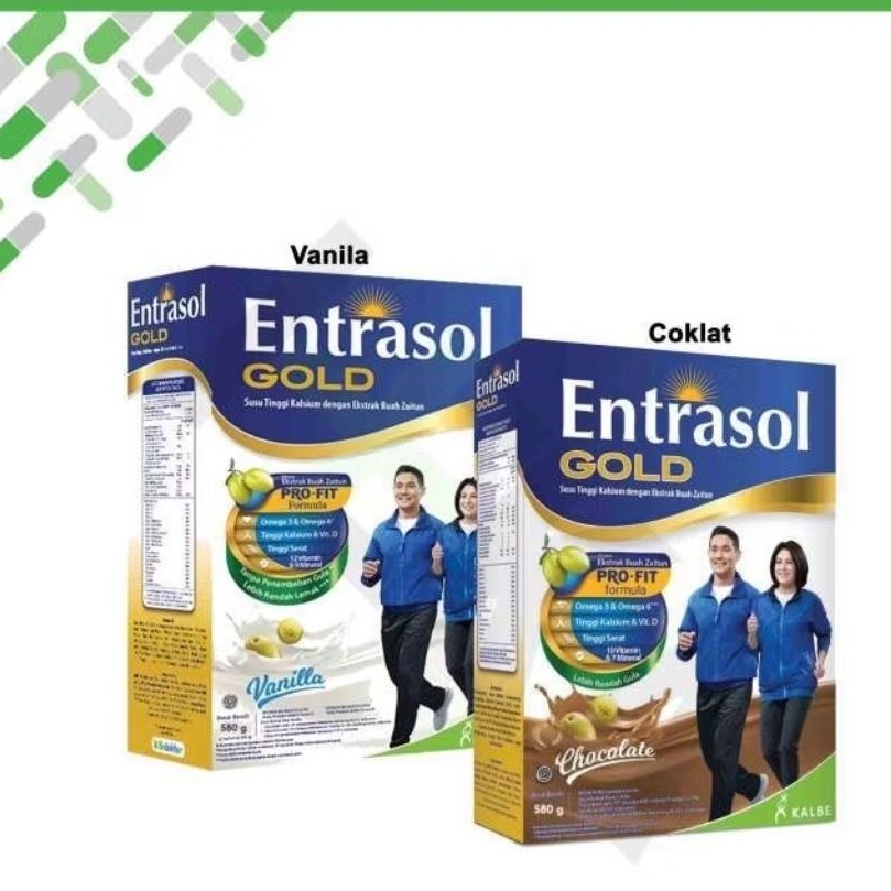 

Entrasol Gold Pro Fit Formula Coklat Vanilla 560gr Susu tinggi kalsium 580gr