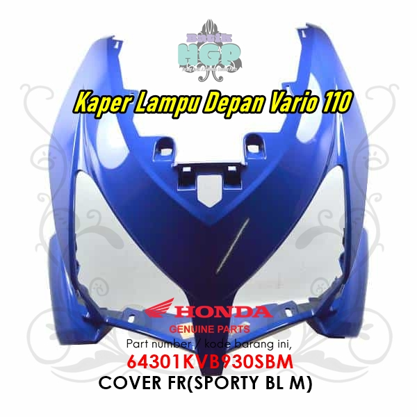 Cover, Kaper Lampu Depan Vario 110 Karbu CW Original AHM - 64301KVB930SBM