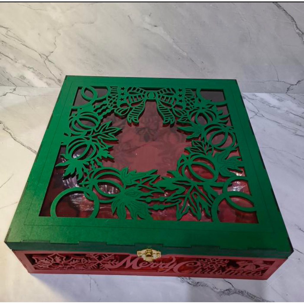 

Box mdf natal/ Christmas ukuran 30x30x8cm /box natal/hampers natal/box