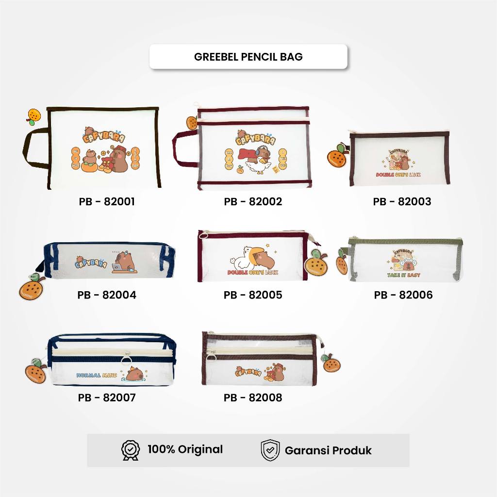 

Tempat Pensil Greebel Capybara / Kotak Pensil / Transparent Pouch / Zipper Bag