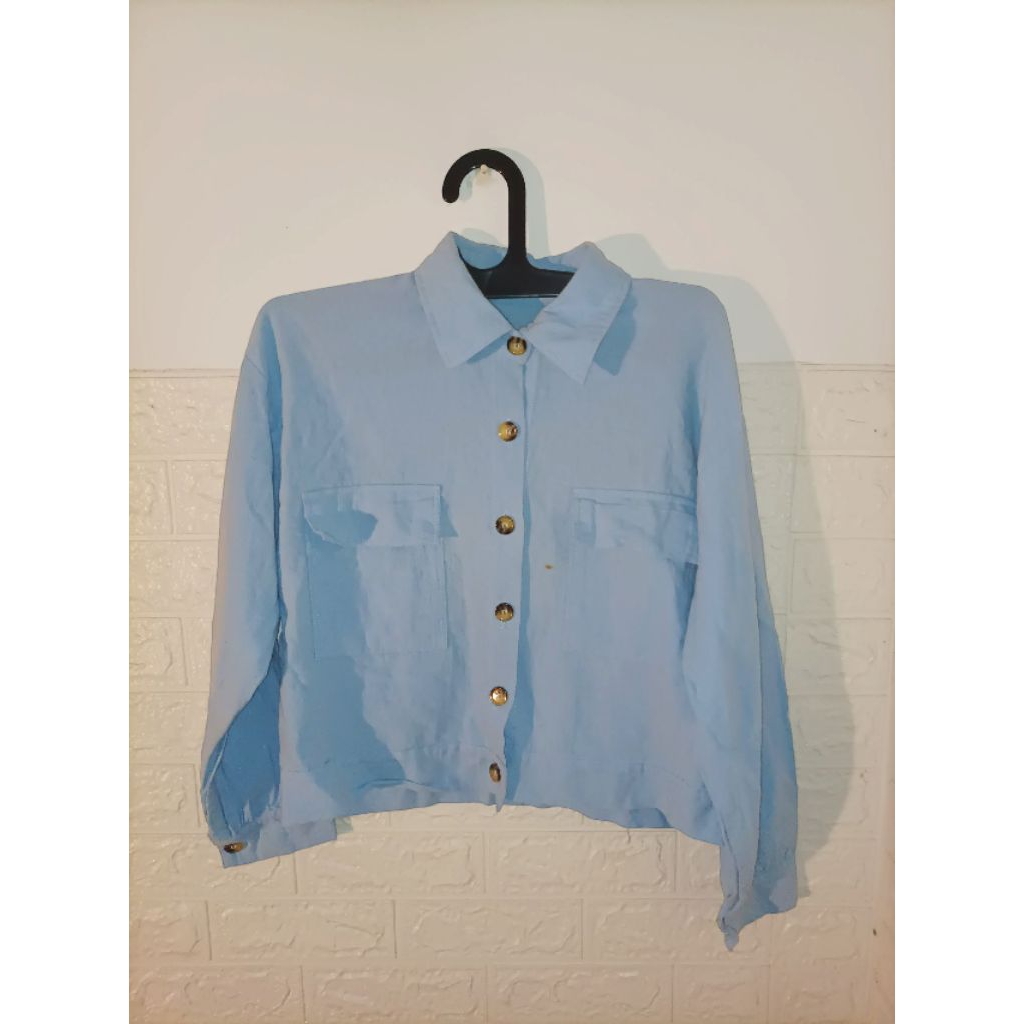 Kemeja Casual Soft Blue