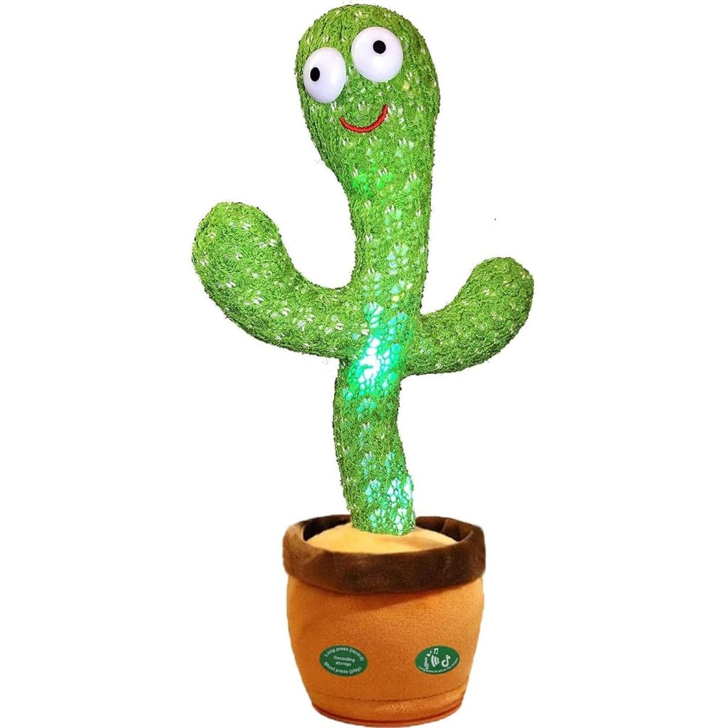 Pbooo Dancing Talking Cactus Mimicking Toy,Talking Repeat Singing Sunny Cactus Toy 120 Pcs Songs
