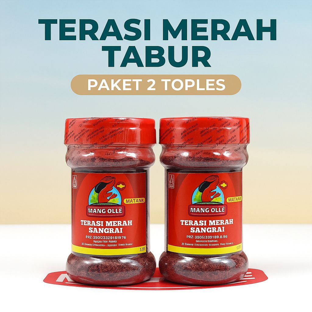 

Terasi Merah Sangrai Paket 2 Toples|Terasi Matang Bubuk Praktis