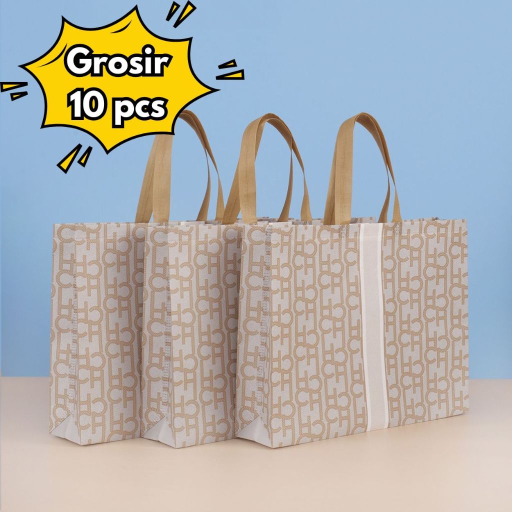 

10PCS Grosir stock tersedia Tas Spunbond Handle | Goodie Bag | Tote Bag | Souvenir | Hampers |untuk Toko Baju| Selamatan Haji Khitan Ultah Wedding 28x20x10 32x27x10 43x32x10 47x36x10