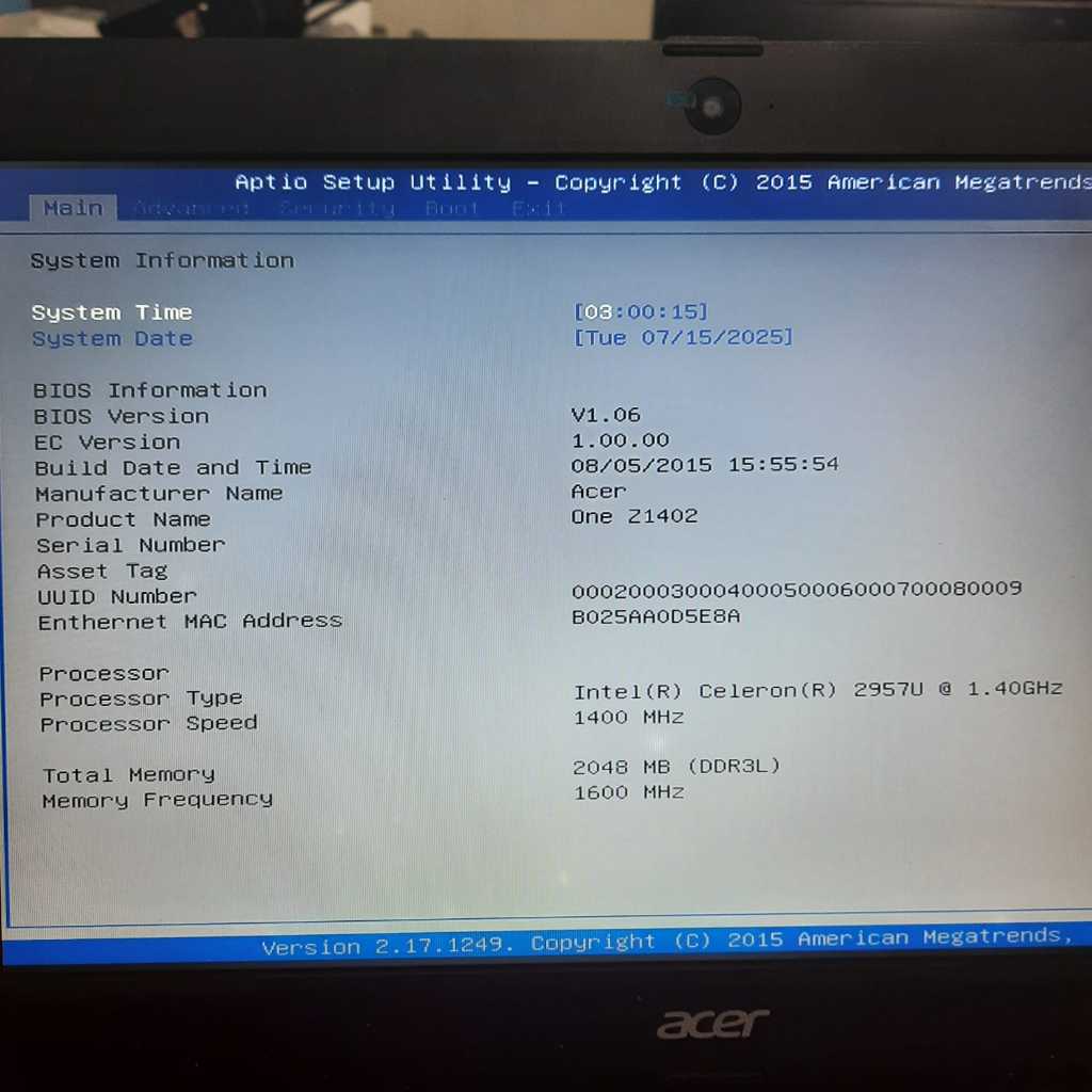 Motherboard Acer  One 14 Z1402 Celeron Normal Tested Seken Original [Mainboard Mobo]