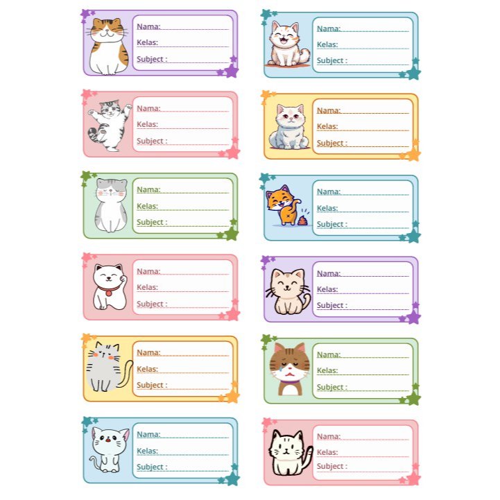 

Sticker Label Nama KUCING, HEWAN LAUT, MACAM MACAM HEWAN Buku isi 12 pcs per Varian gambar