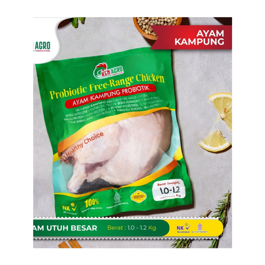 

ayam kampung utuh probiotik bersertifikat HALAL rendah lemak rendah kolesterol lebih sehat