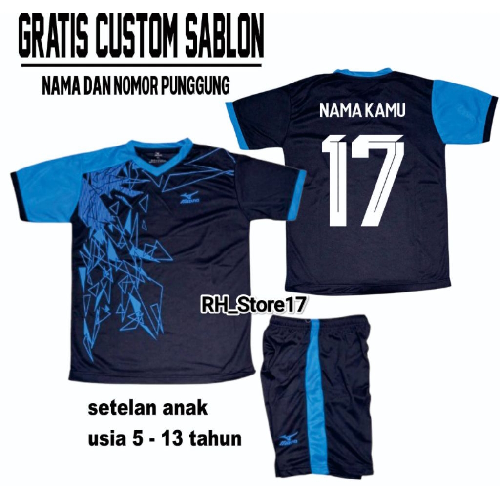 FREE CUSTOM SABLON NAMA NOMOR Setelan Jersy  Bola Anak Jersey Futsal Anak Laki Baju sepak Bola Anak