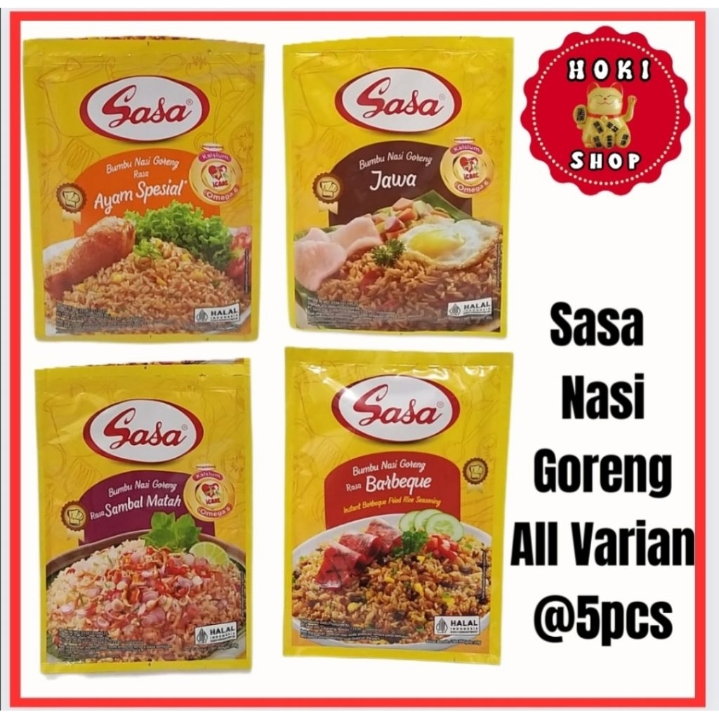 

Sasa Bumbu Nasi Goreng All Varian 5pcs / Bumbu Nasi Goreng Sasa / Bumbu Instan