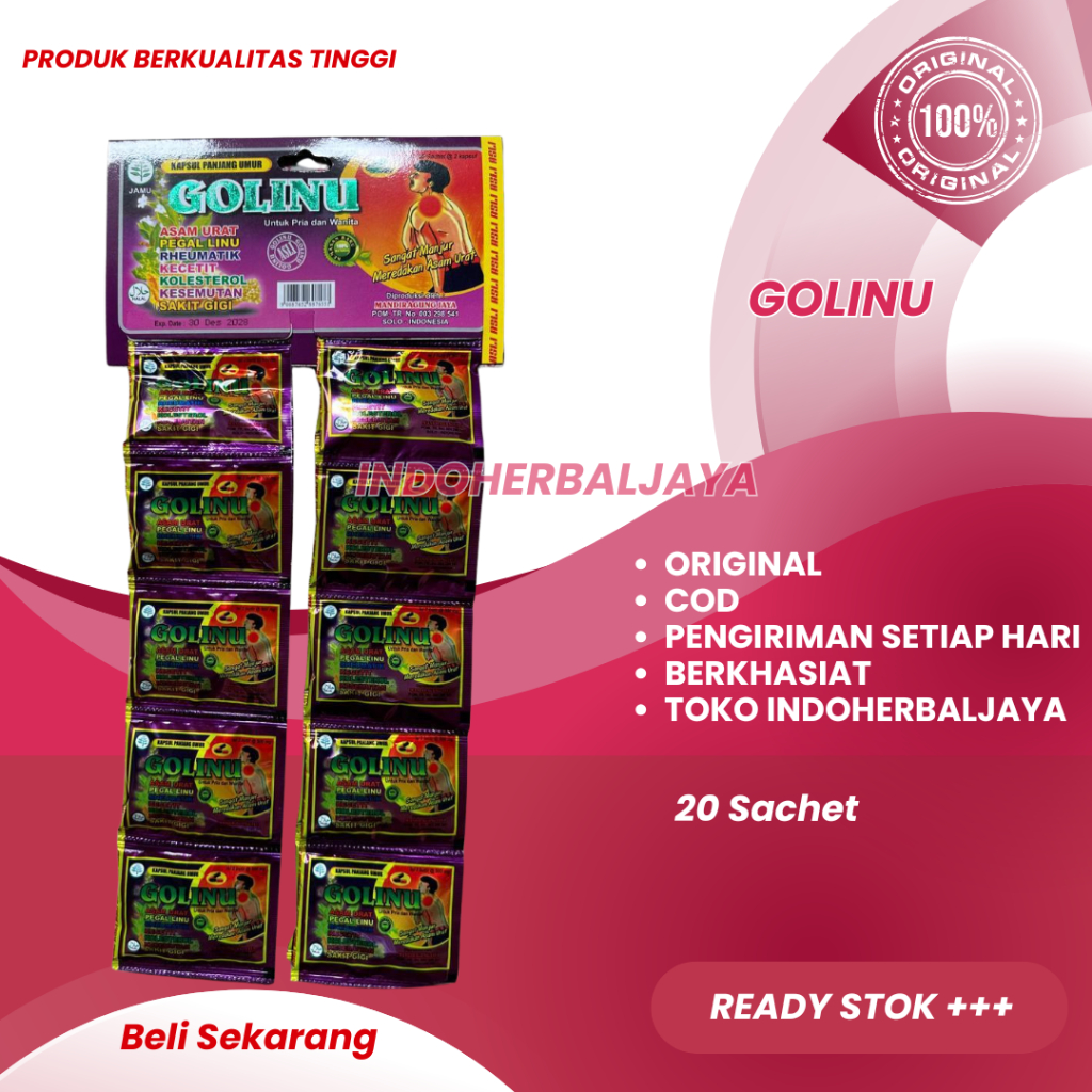 

Golinu Kapsul Original Asam Urat Renceng 20 Sachet