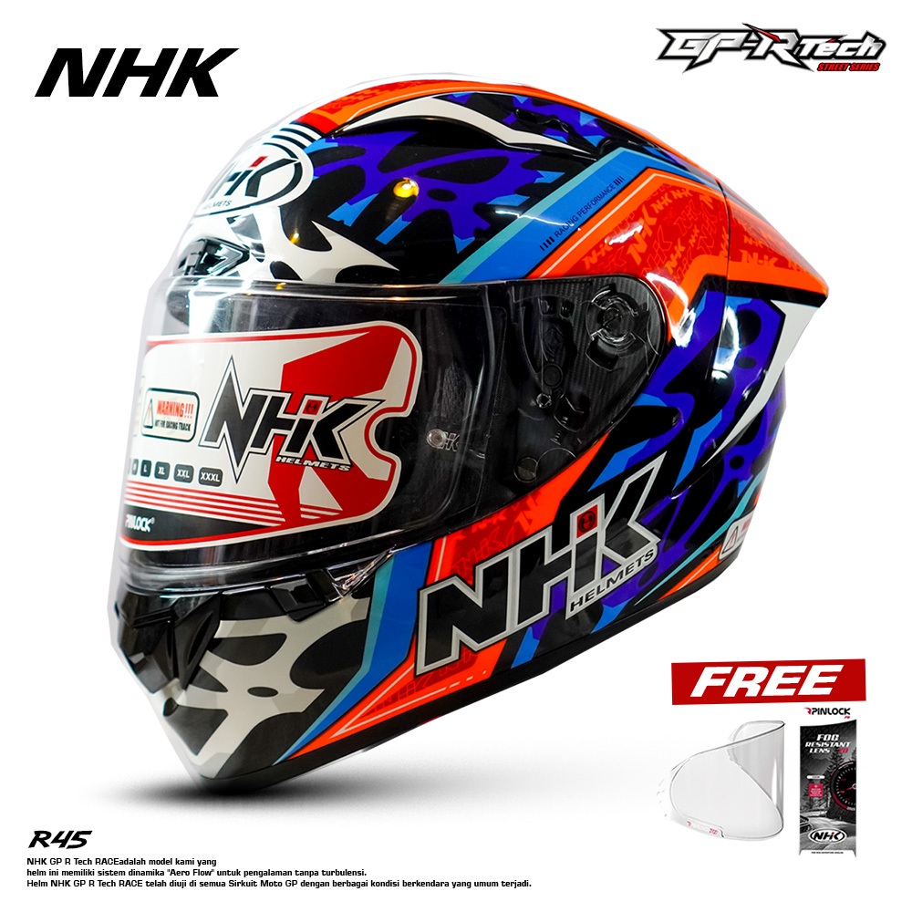 HELM NHK GPR TECH STREET R45 GP-R FULL FACE HELMET ORIGINAL SNI NEW TERBARU