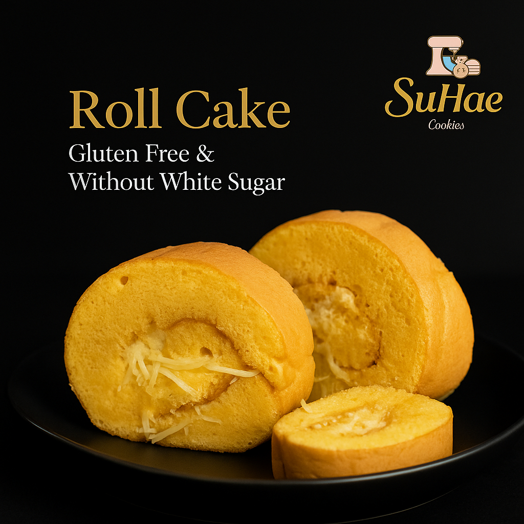 

Cemilan Keto Diet Bolu Gulung Sehat Gluten Free Tanpa Tepung Terigu Gula Pasir Putih Cocok untuk Auto imun Anak, dan Lansia