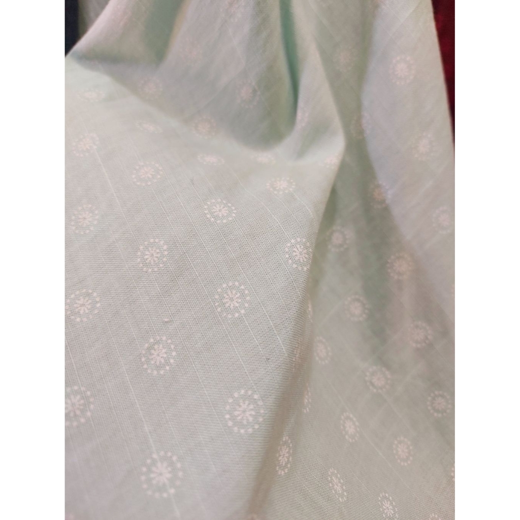 kain linen motif  - kain linen premium  - kain linen butik - kain linen meteran  ( hijau mint  )