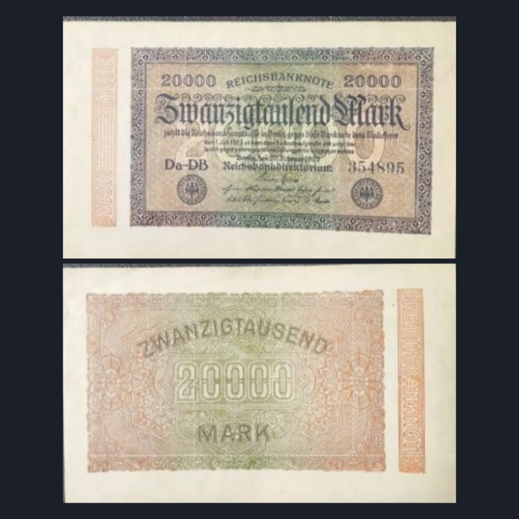 Uang Kuno Asing Jerman 20.000 Mark Tahun 1923 | VF