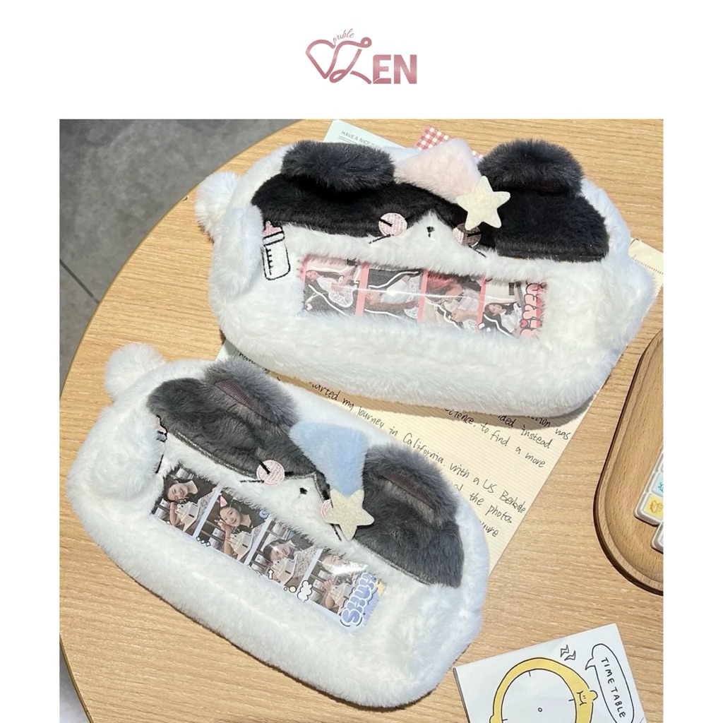 

double.zen ಇ. Cute Sleepy Kitten Pencil Case (Tepak Kotak Tempat Penyimpanan Pensil lucu tas sekolah stationary storage bag)