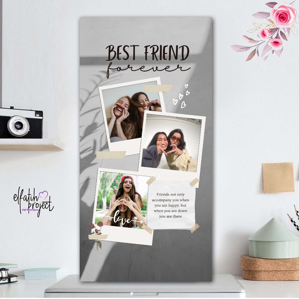 CETAK FOTO+BINGKAI KAYU MDF UKURAN 15X30CM