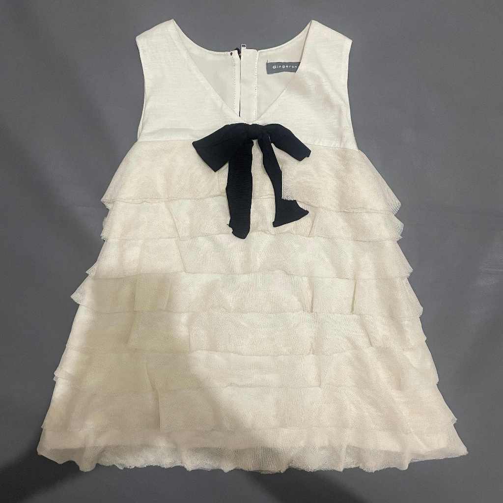 ANAK K333 (GINGERSNAPS ORI, PRELOVED) Dress / JP Panjang Tangan Kutung O Neck Tile Tule Tumpuk Susun