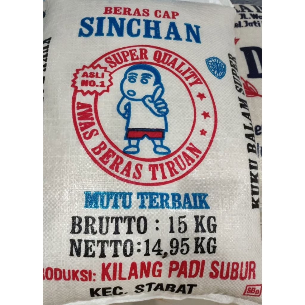 

Beras putih pulen 15kg DM / Sinchan / Arjuna