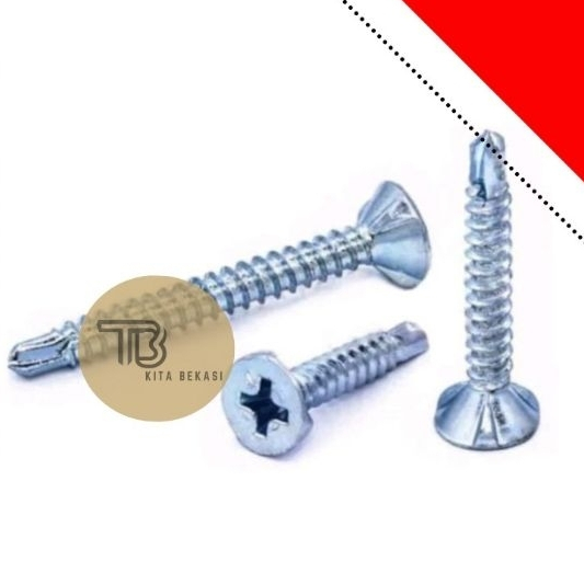 SKRUP ROOFING SDS FH 7X30 / FLAT HEAD SELF DRILLING SCREW / CONWOOD SCREW / BAUT BAJA RINGAN (3 CM)