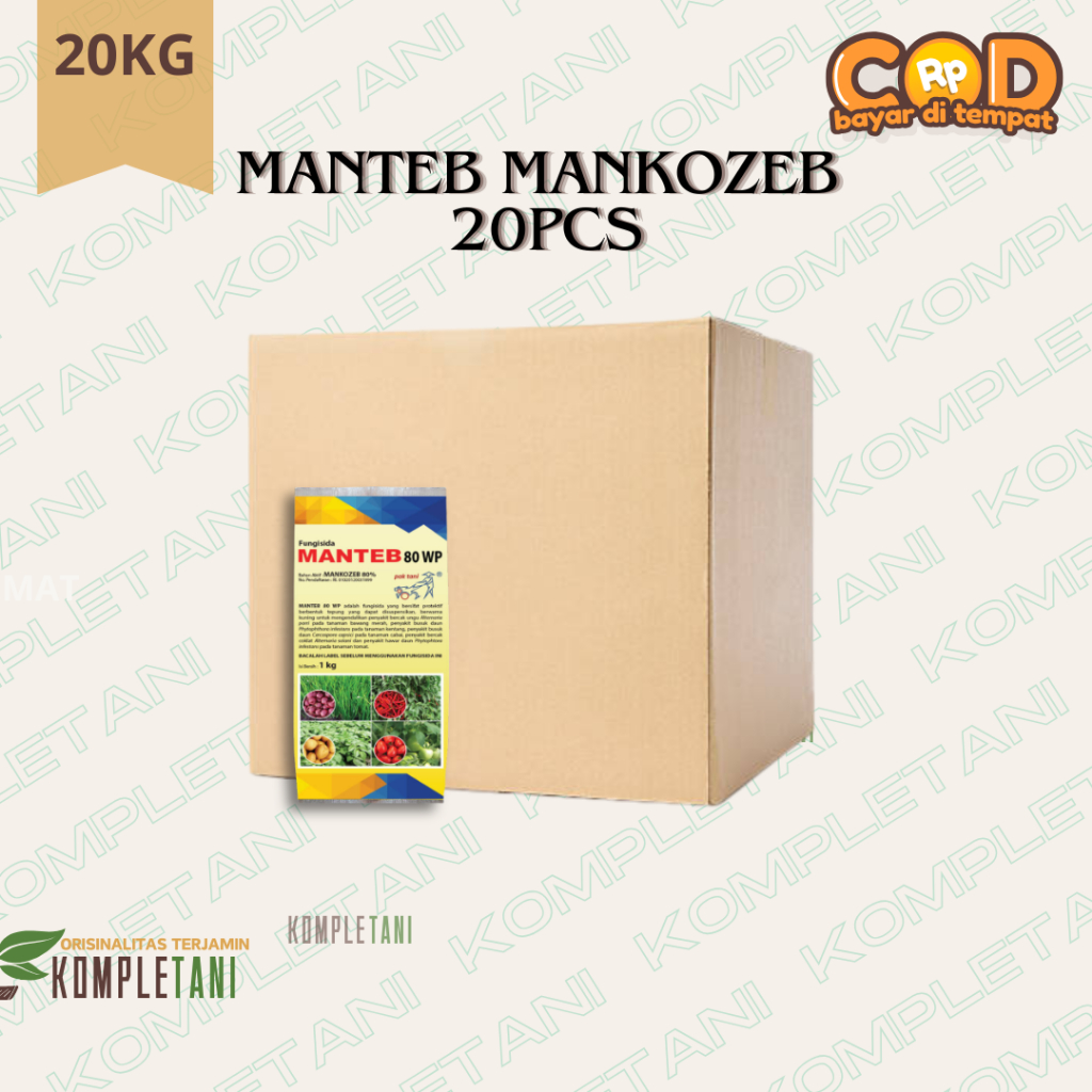 Mankozeb MANTEB 20kg 1Box – Fungisida Kontak untuk Jamur Daun dan Busuk Buah | Fungisida Pertanian K