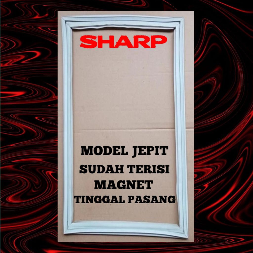 GASKET KARET PINTU ATAS DAN BAWAH KULKAS SHARP 52 X 83 Cm & 52 X 49 Cm JEPIT BAUT