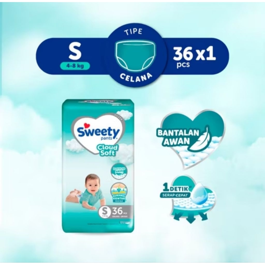 Popok Sweety Pants Perekat Ukuran NB S38