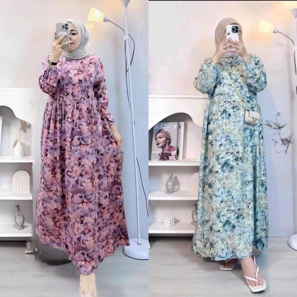 Best Deals Paket Bundling 100 Ribu Dapat 2 Pcs Arsy Midi Dress Gamis Rayon Motif Terlarisaju Lebaran