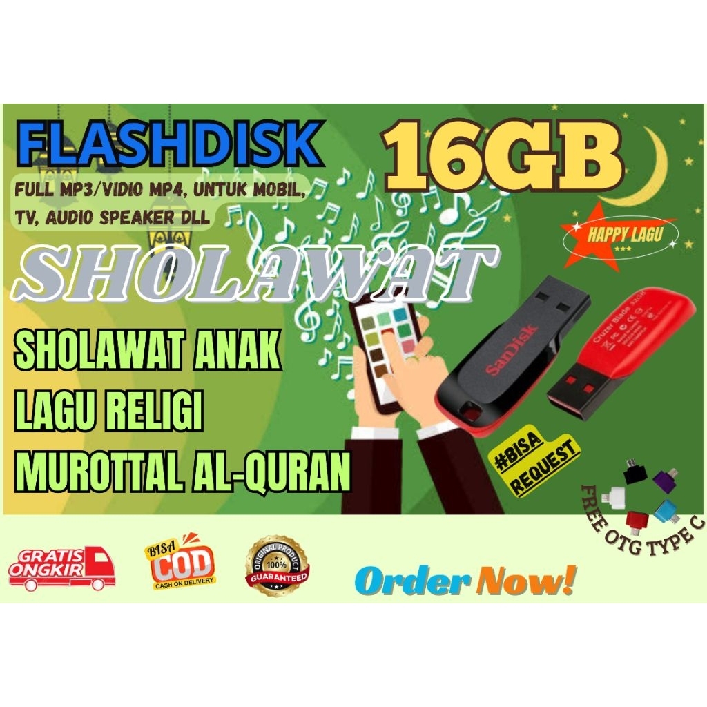 flas disk untuk mobil, tv, audio bisa request
